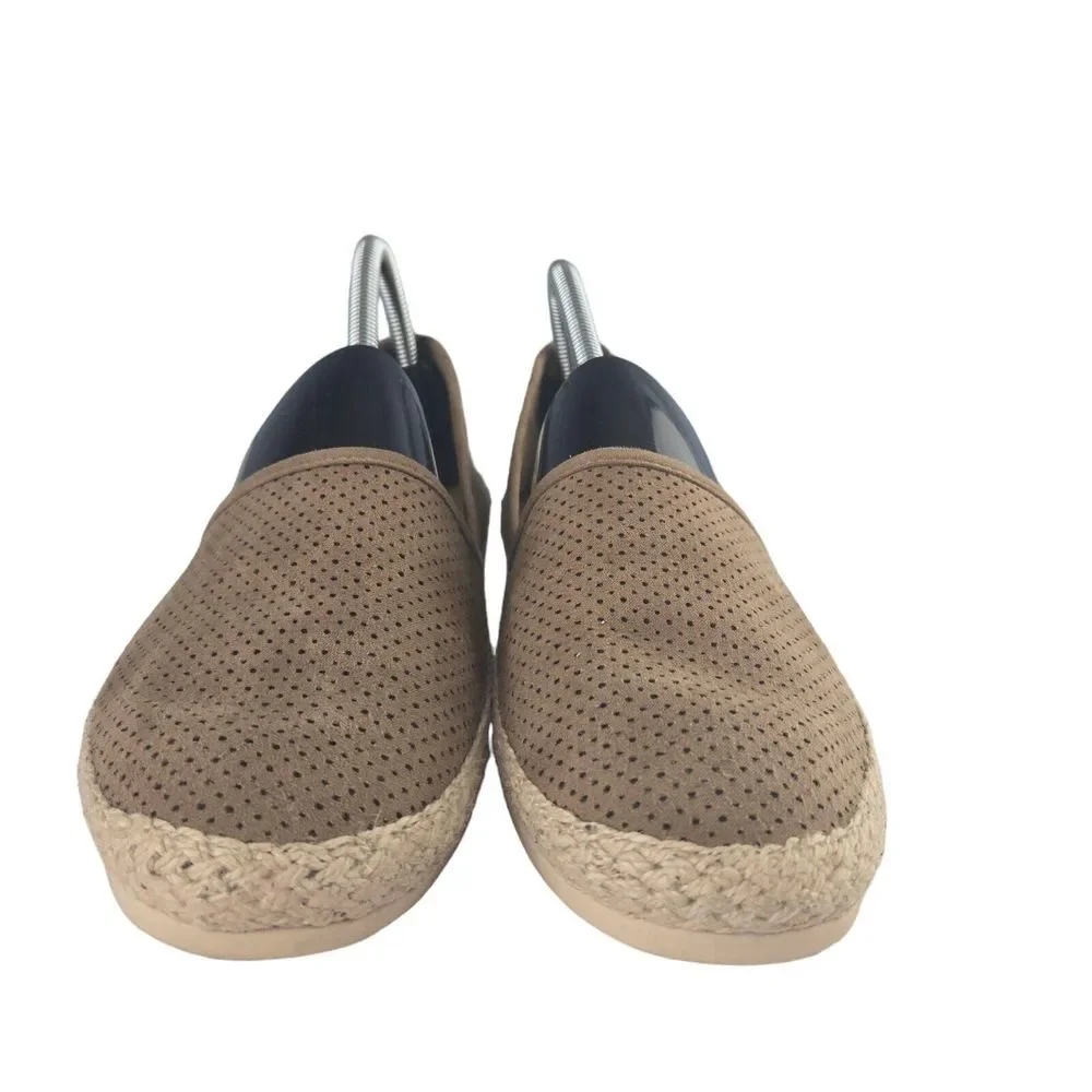 Esprit Women 9‎ Brown Perforated Jute Wrap Espadrille Slip On Flats